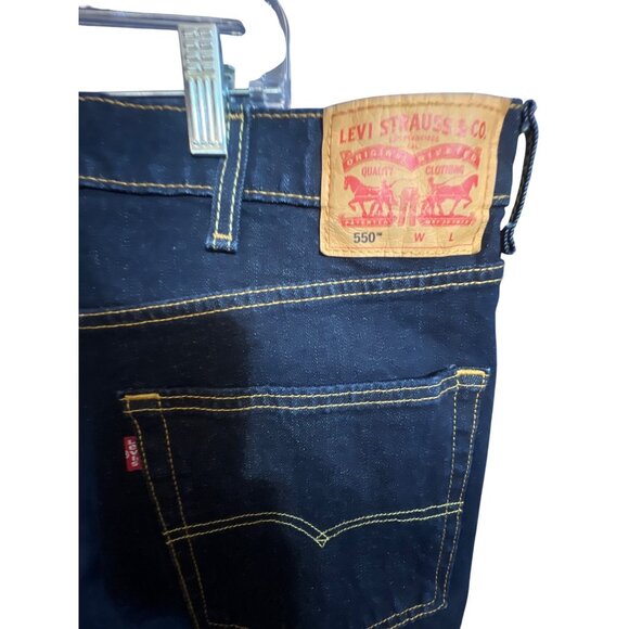 Levis 550 Relaxed Fit Mens Jeans W46 L36 Dark Wash Denim Cotton Blend - Picture 5 of 5